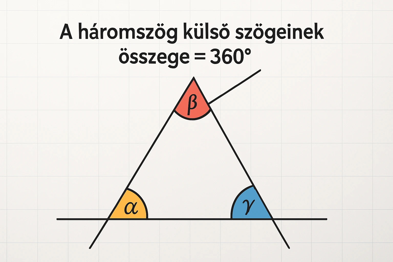 Egy háromszög, amelynek külső szögeinek összege 360 fok.