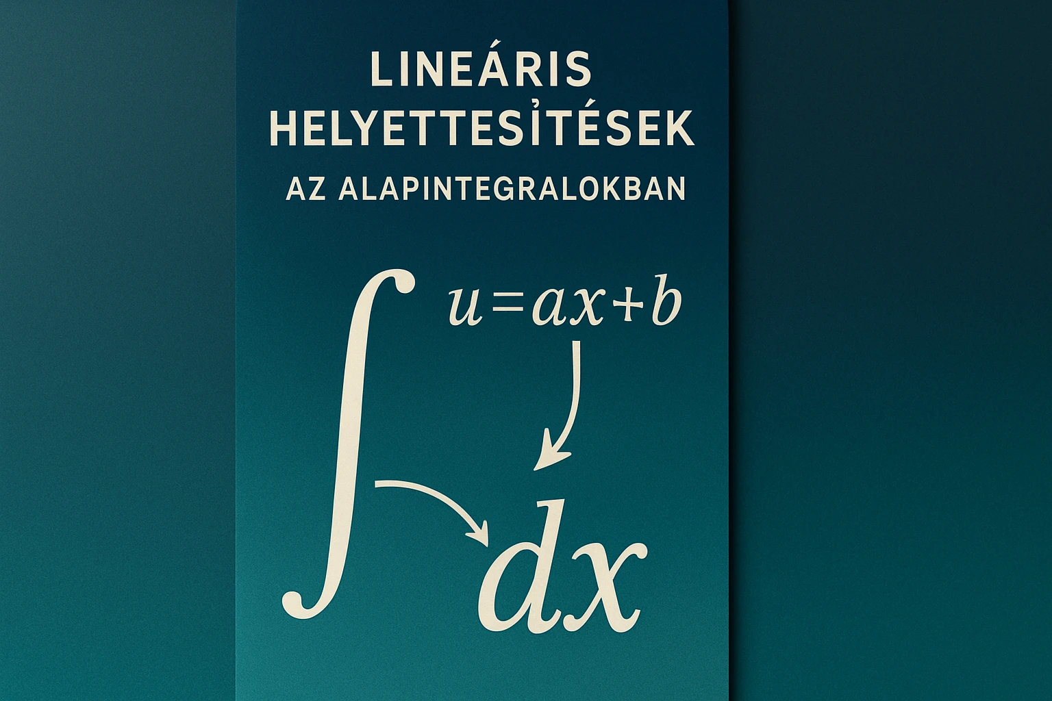 A lineáris helyettesítések matematikai képlete, integrál formájában.